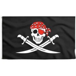 Drapeau Pirate Avec Bandana Rouge
