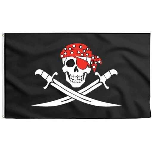 Drapeau Pirate Avec Bandana Rouge