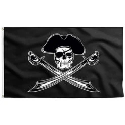 Drapeau Pirate Avec Chapeau Et Sabres