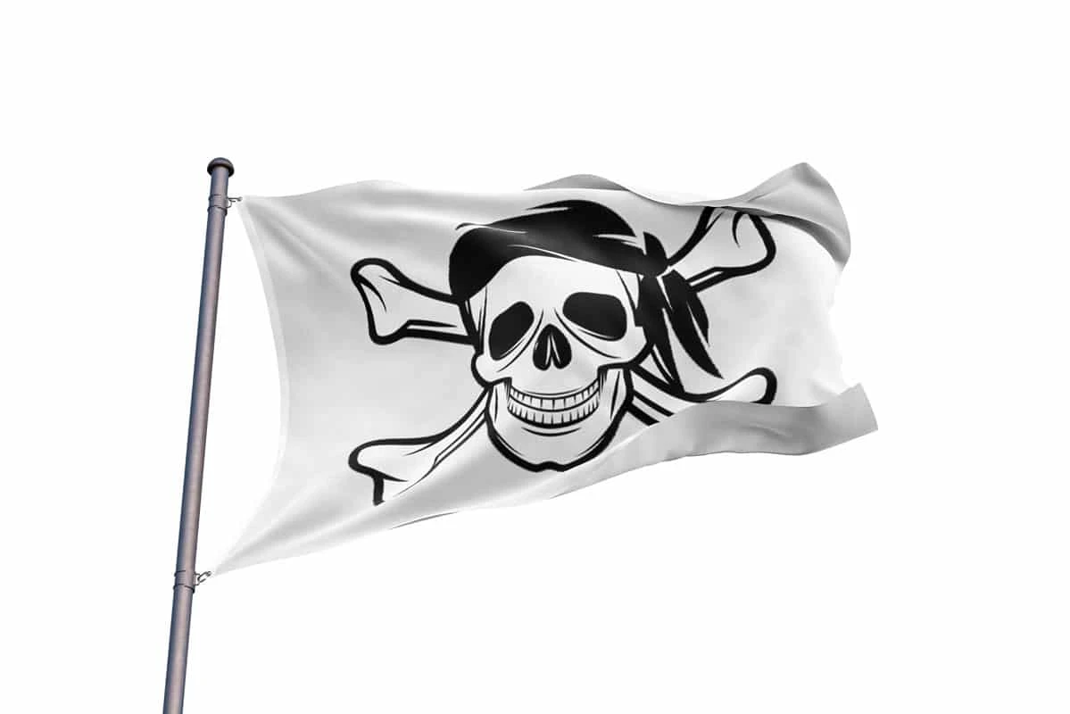 Pirate Costume Shop -Pirate Costume Shop drapeau pirate fond blanc