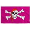 Acheter Drapeau Pirate Rose -Pirate Costume Shop drapeau pirate rose