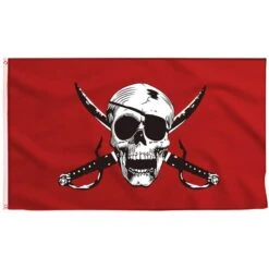Drapeau Pirate Rouge Et Blanc