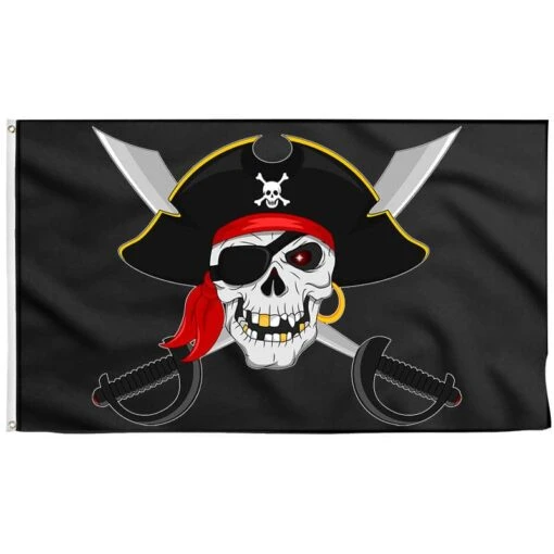 Drapeau Pirate Skull Sabre - Pavillon Noir
