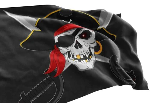 Drapeau Pirate Skull Sabre - Pavillon Noir - Image 3