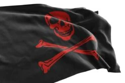 Drapeau Pirate Squelette Rouge Sanglant -Pirate Costume Shop drapeau pirate squelette rouge 1