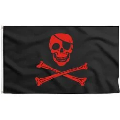 Drapeau Pirate Squelette Rouge Sanglant