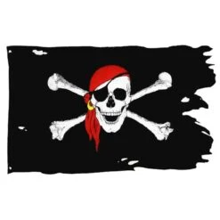 Drapeau Pirate Usé Par Les Batailles