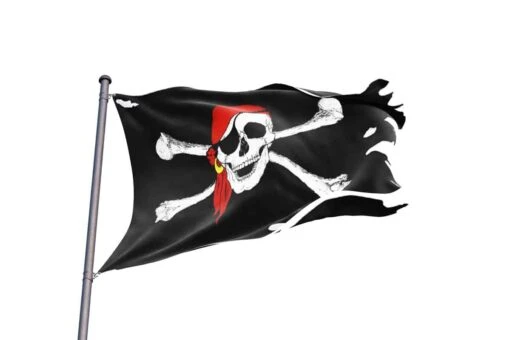 Drapeau Pirate Usé Par Les Batailles - Image 2