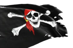 Drapeau Pirate Usé Par Les Batailles -Pirate Costume Shop drapeau pirate use 3