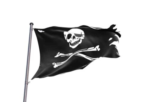 Drapeau De Pirate Arraché Avec Tête De Mort - Image 2