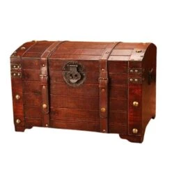 Grand Coffre De Pirate En Bois - Déco Pirate