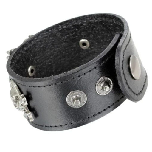 Manchette Cuir Pirate Sauvage - Bijoux Pirate - Image 2