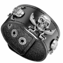 Manchette Cuir Pirate Sauvage - Bijoux Pirate