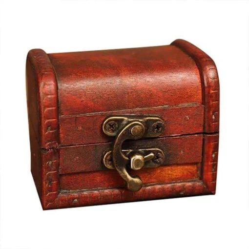 Petit Coffre Bois - Boite De Rangement Pirate
