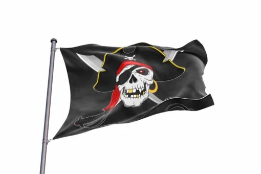 Drapeau Pirate Skull Sabre - Pavillon Noir - Image 2