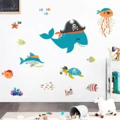 Stickers Baleine Pirate Pour Bébés