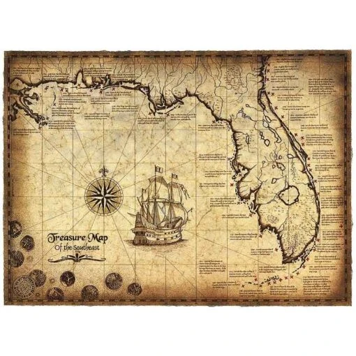 Vrai Carte Au Trésor De Pirate Des Caraïbes